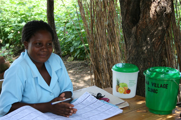 A healthworker in Haiti