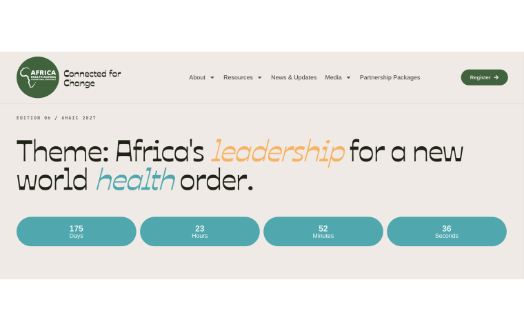 Website of the Africa Health Agenda International Conference