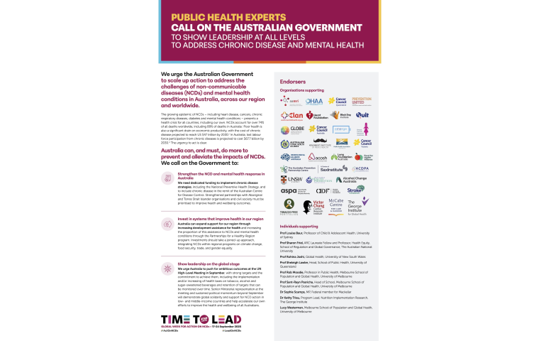 Cover Page of Australian Call to Action