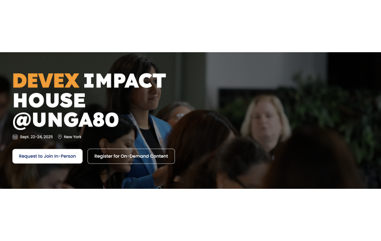 Screenshot of the homepage of Devex website for UNGA
