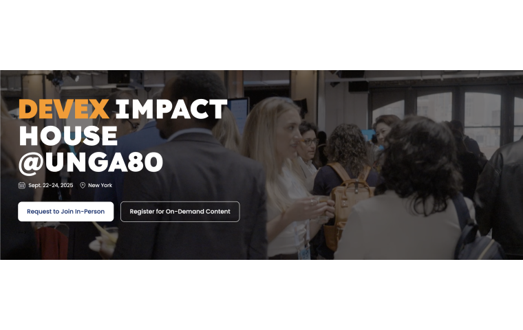 Screenshot of the homepage of Devex website for UNGA