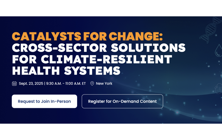 Promo card for event - Catalysts for Change: Cross-sector Solutions for Climate-Resilient Health Systems