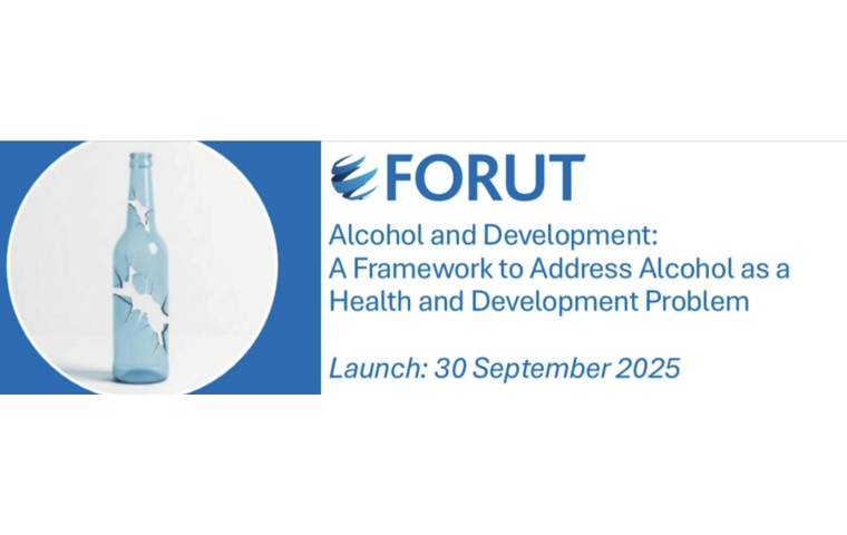 Promo card for the event, Alcohol and Development: A Framework to Address Alcohol as a Health and Development Problem