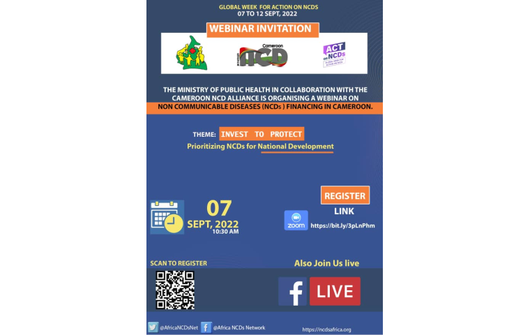 Flyer of the Joint Webinar by MoH and CACSNA for the Week for Action on NCDs in Cameroon