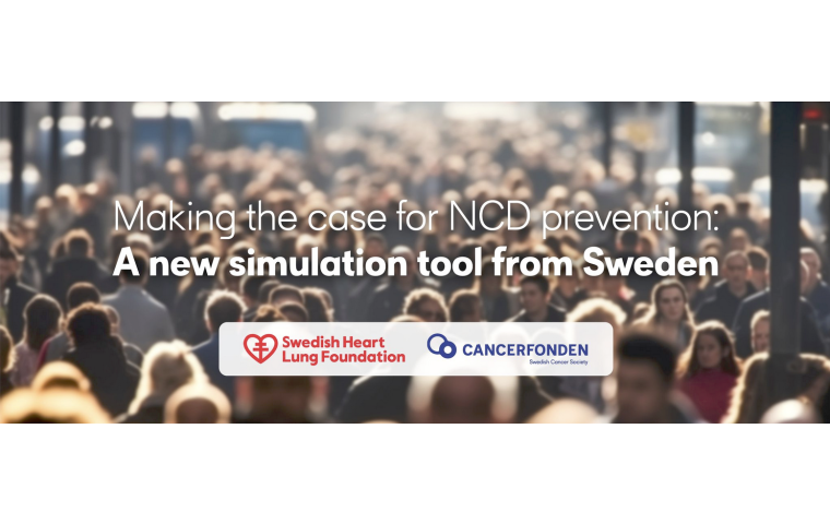 Promo card for the event, Making the case for NCD prevention: A new simulation tool from Sweden