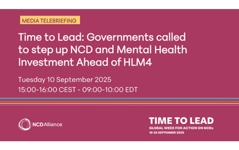 Promo card for the event, Governments called to step up NCD & mental health investment