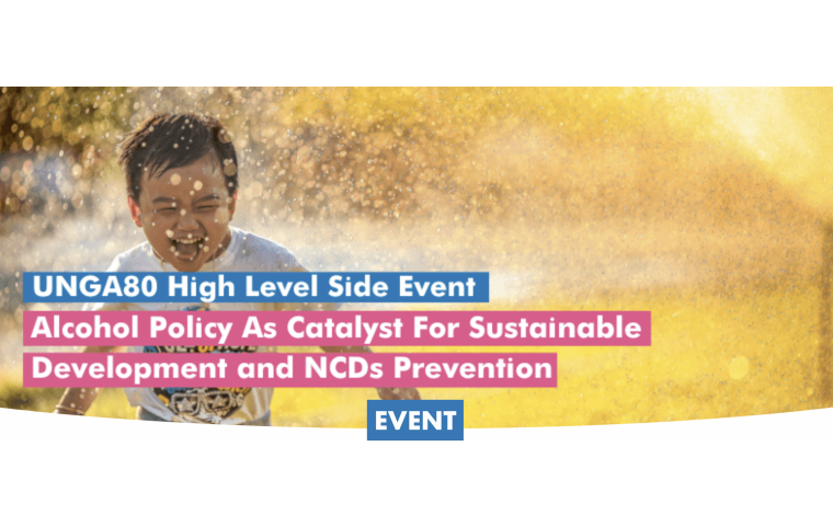 Promo card for the event, Alcohol Policy As Catalyst For Sustainable Development and NCDs Prevention
