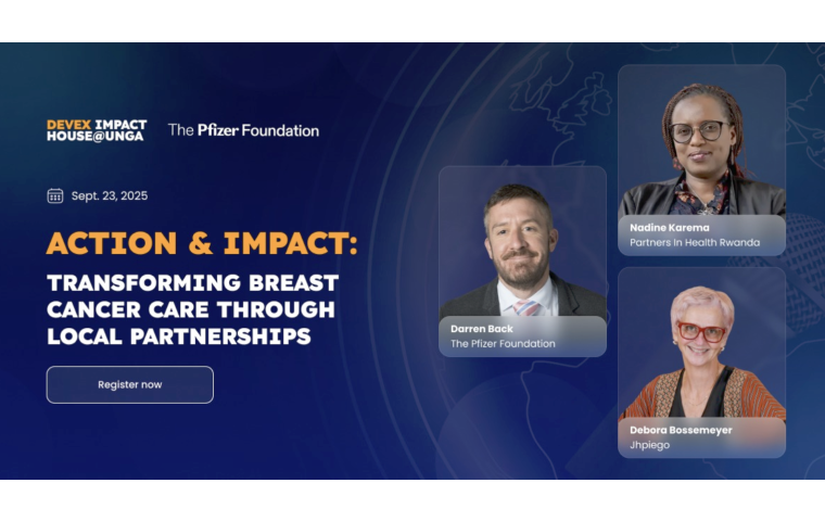 Promo card for the event, Action & Impact: Transforming breast cancer care through local partnerships