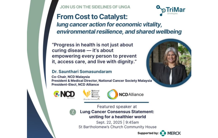 Promo card for event, From Cost to Catalyst: Lung Cancer Action for Economic Vitality, Environmental Resilience, and Shared Wellbeing