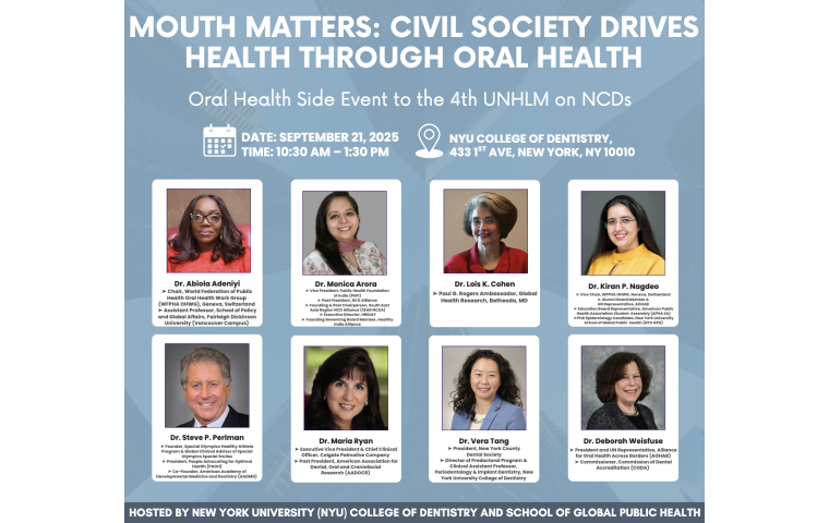 Promo card for the event, Mouth Matters: Civil Society Drives Health Through Oral Health