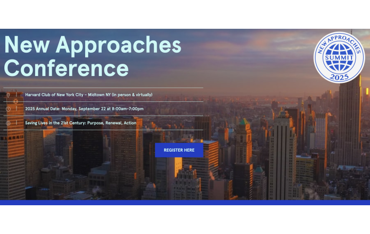 Screeshot of website for the event 2025 New Approaches to Tobacco Control & Harm Reduction: Saving Lives in the 21st Century Purpose, Renewal, Action