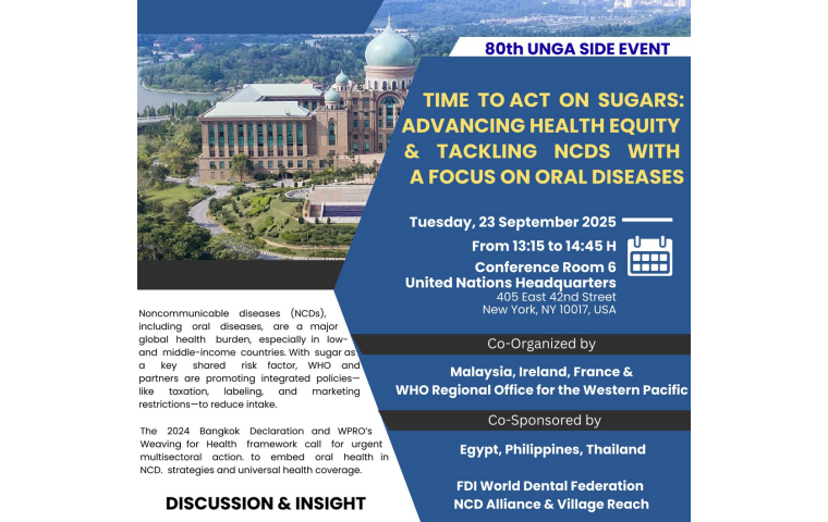 Promo card for event Time to Act on Sugars: Advancing Health Equity & Tackling NCDs with a Focus on Oral Diseases
