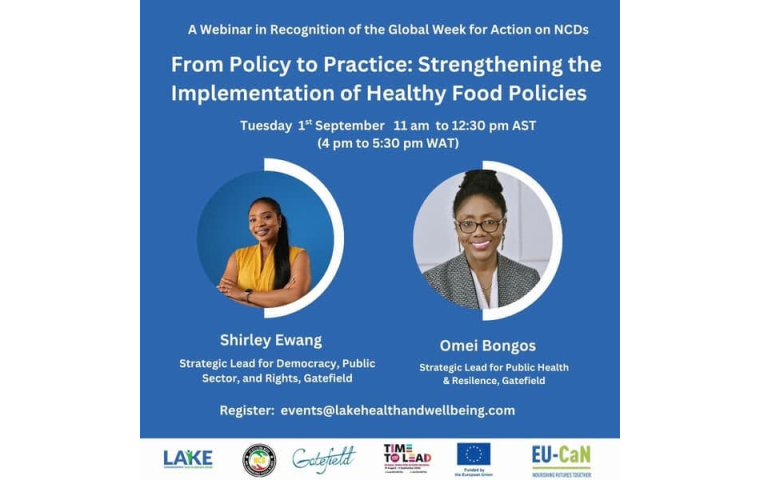 Promotion for webinar From Policy to Practice: Strengthening the Implementation of Healthy Food Policies