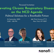 Promo card for the event, Elevating Chronic Respiratory Diseases on the NCD Agenda