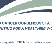 Promo card for the event, Lung Cancer Consensus Statement: uniting for a healthier world