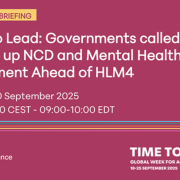 Promo card for the event, Governments called to step up NCD & mental health investment