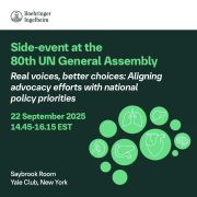 Promo card for the event, Real voices, better choices: Aligning advocacy efforts with national policy priorities