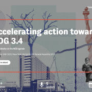 Promo card for the event, Accelerating action toward SDG 3.4: putting obesity on the NCD agenda