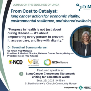 Promo card for event, From Cost to Catalyst: Lung Cancer Action for Economic Vitality, Environmental Resilience, and Shared Wellbeing