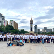 The picture presented the whole group of participants who joined on the NCD Awareness Campaign at WatBotumVattey Park in Phnom Penh