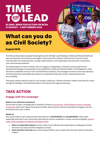 What can CSOs do for NCD financing dialogue 