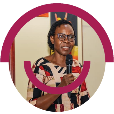 Harriet Beatrice Abeda speaking at an event