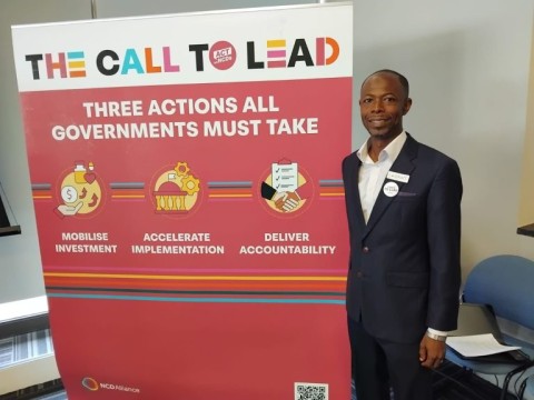 Labram Musah at the advocates gathering preceding the Multi-stakeholder hearing. 
