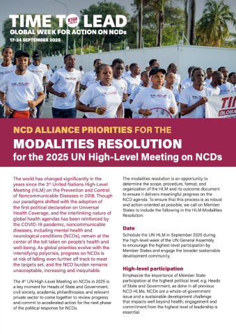NCDA Priorities UNHLM 2025 Modalities Resolution cover