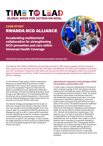 Rwanda NCD Alliance case study cover