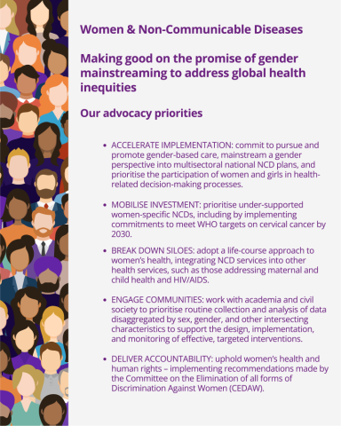 Gender mainstreaming priorities