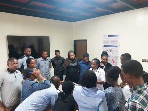 Youth volunteers in Rwanda training on type 1 diabetes care