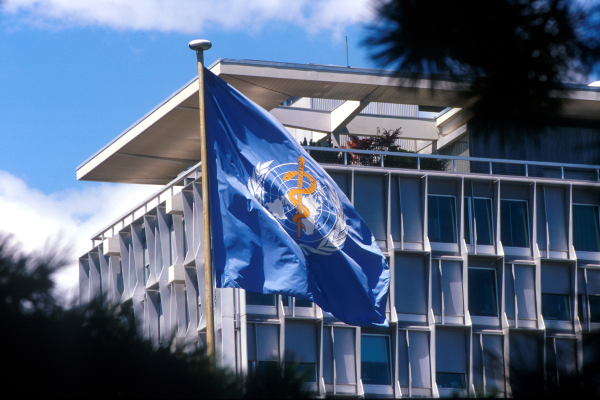 WHO flag in Geneva