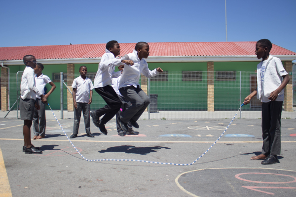 Children jumping rope in Cape Town