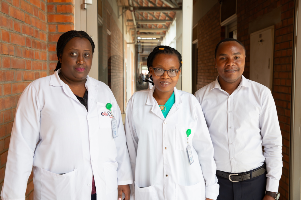 Health workers at Masaka District hospital in Kigali (Rwanda) during an NCDA visit 