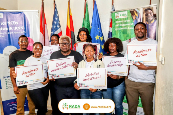 NCD advocates from the Reconciliation and Development Association (RADA) come together in support of the Global Week for Action on NCDs 2026.