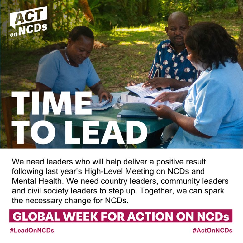 Social media banner with messages for the Global Week for Action 