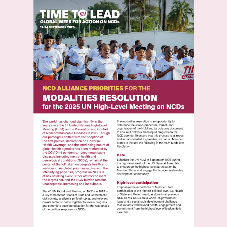 NCDA Priorities UNHLM 2025 Modalities Resolution cover
